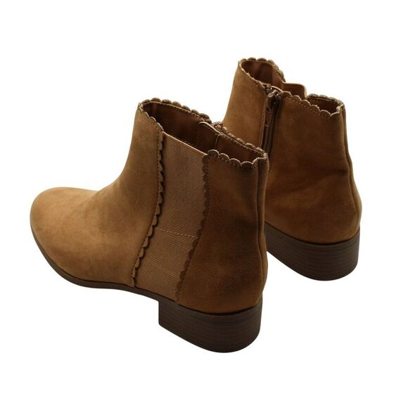 Charter Club Womens Brown Goring Scalloped Daxi Round Toe Block Heel Booties - Picture 8 of 9